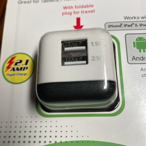 New Intertek Dual USB Wall Charger 2.1 Amp Android iPod iPhone iPad White - Picture 6 of 6